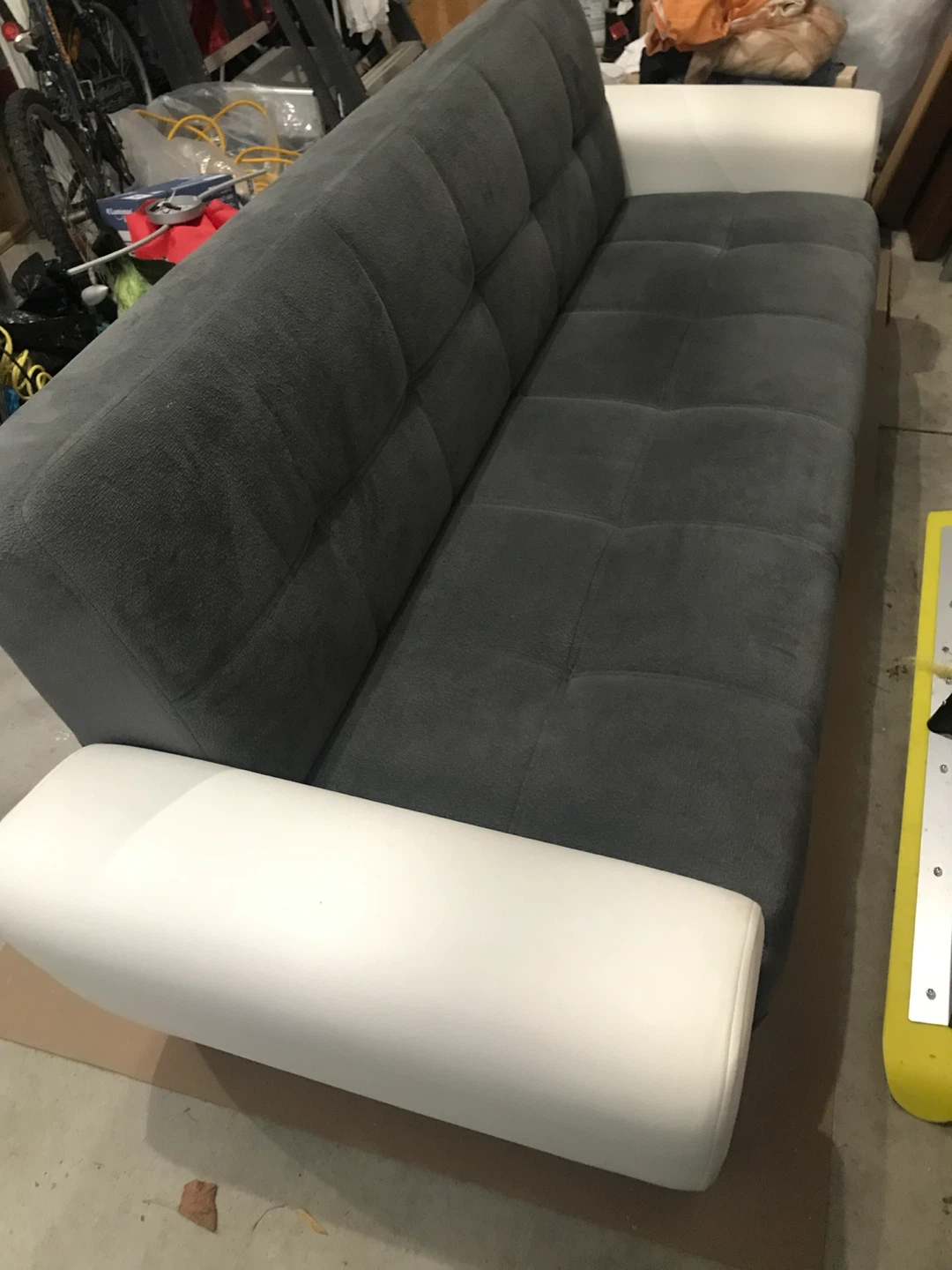 Bellona Grey Sofa Bed with White Armrests - photo 2