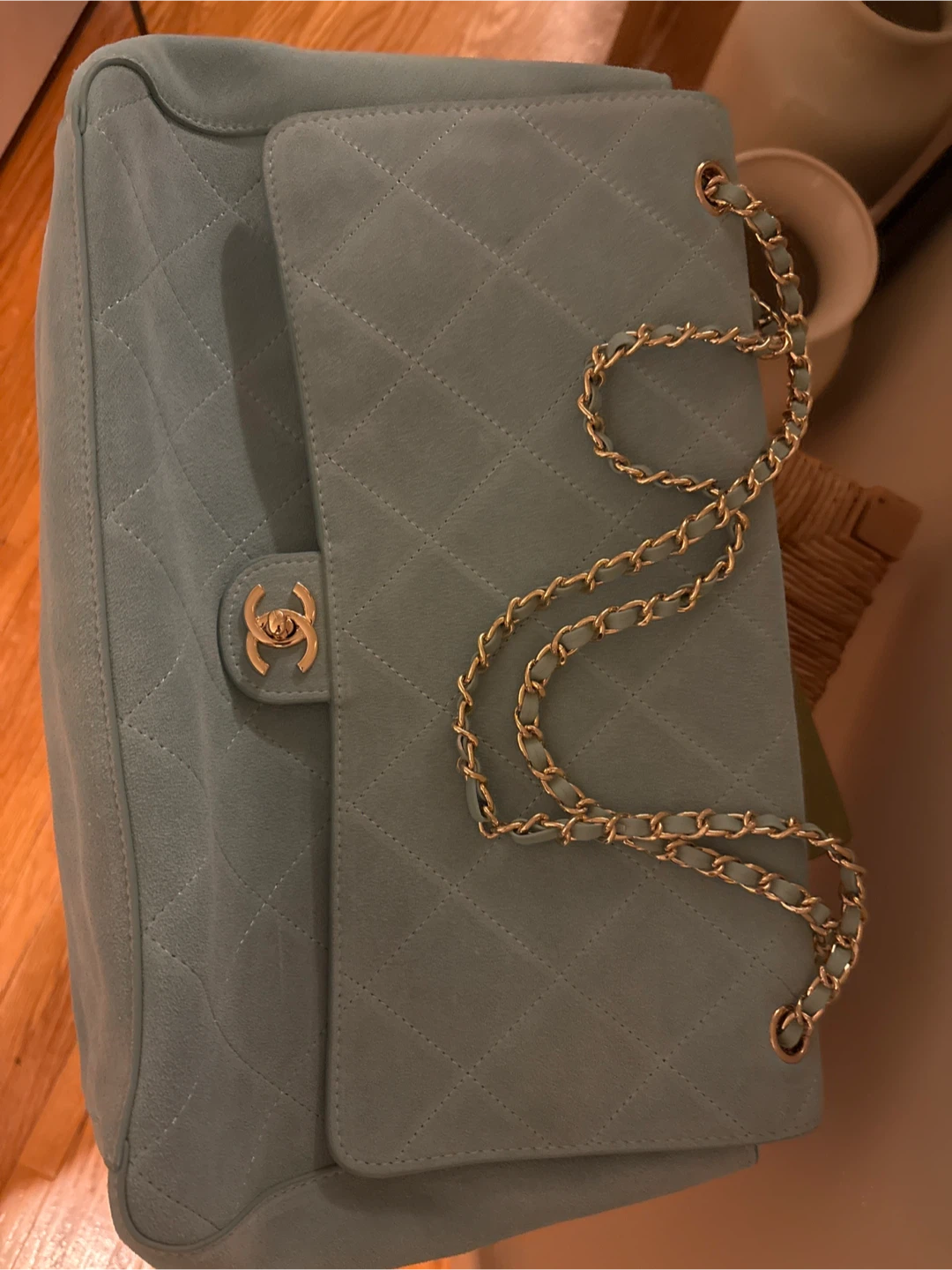 Quilted Suede Shoulder Bag
