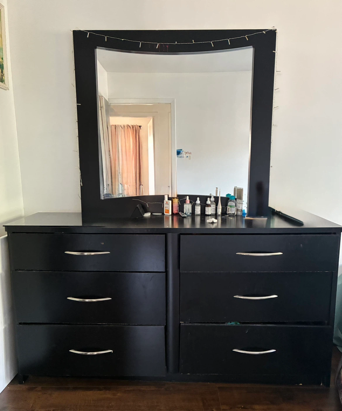 Black Dresser with Matching Mirror