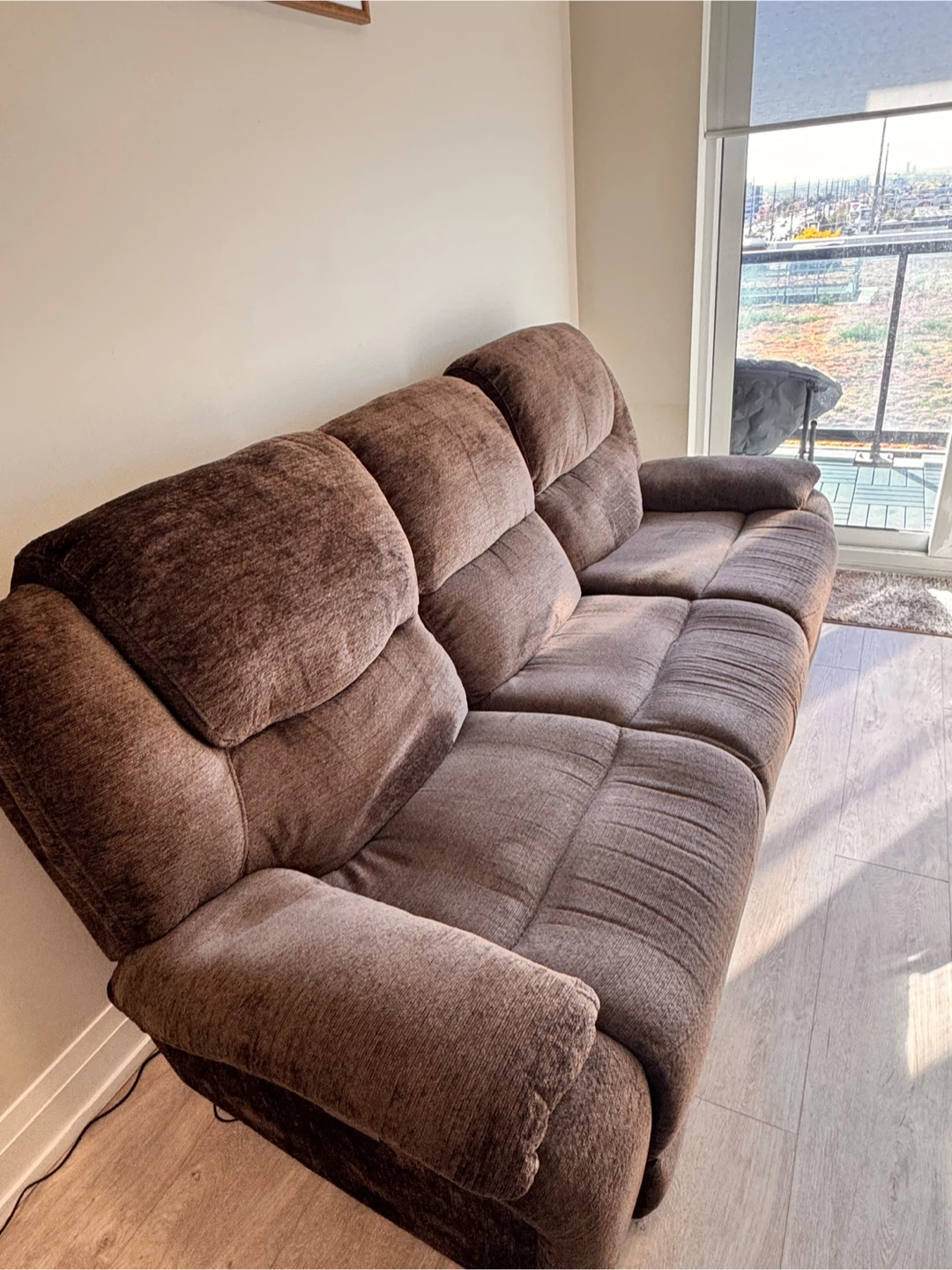 Brown Three-Seater Power Reclining Sofa - photo 3