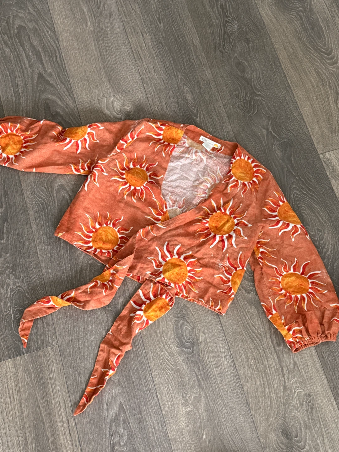 C&C California Sun Print Wrap Top