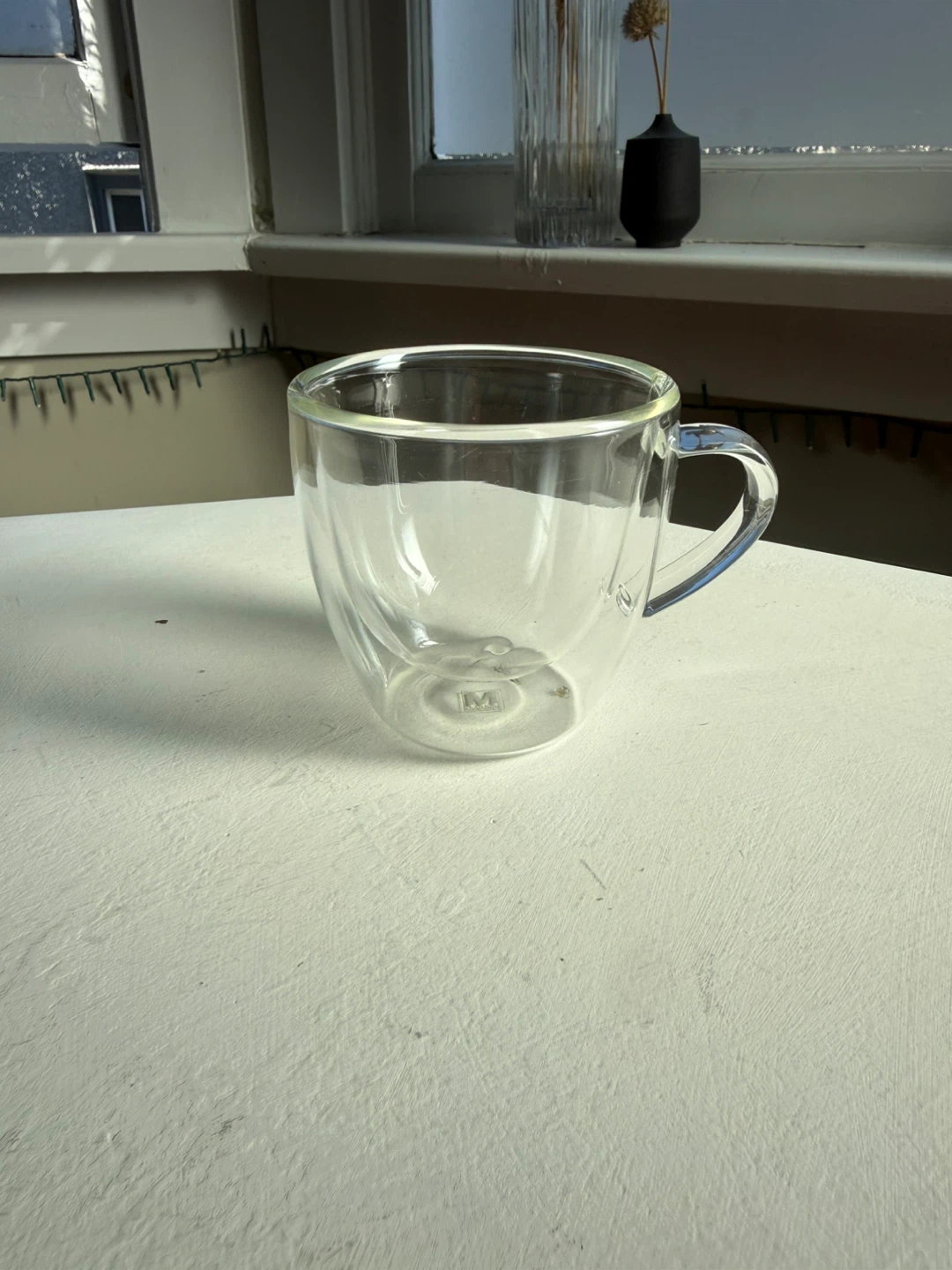 Double wall glass mug