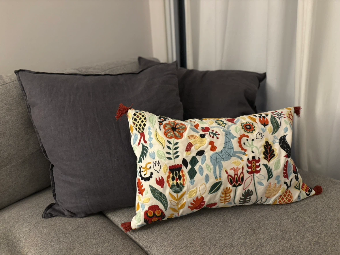 Set of Three IKEA Feather Throw Pillows
