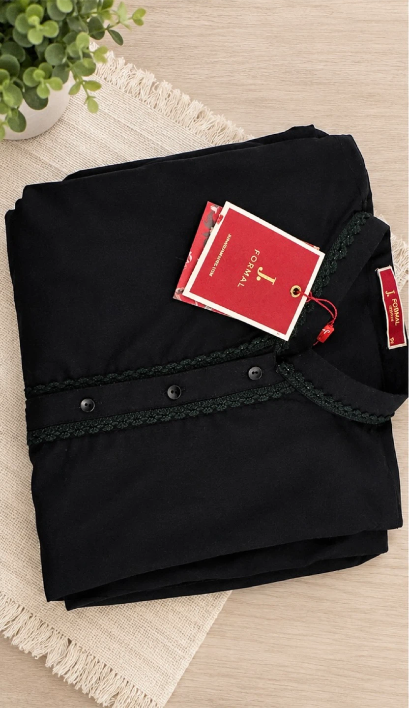 Kids J. Formal Black Kurta