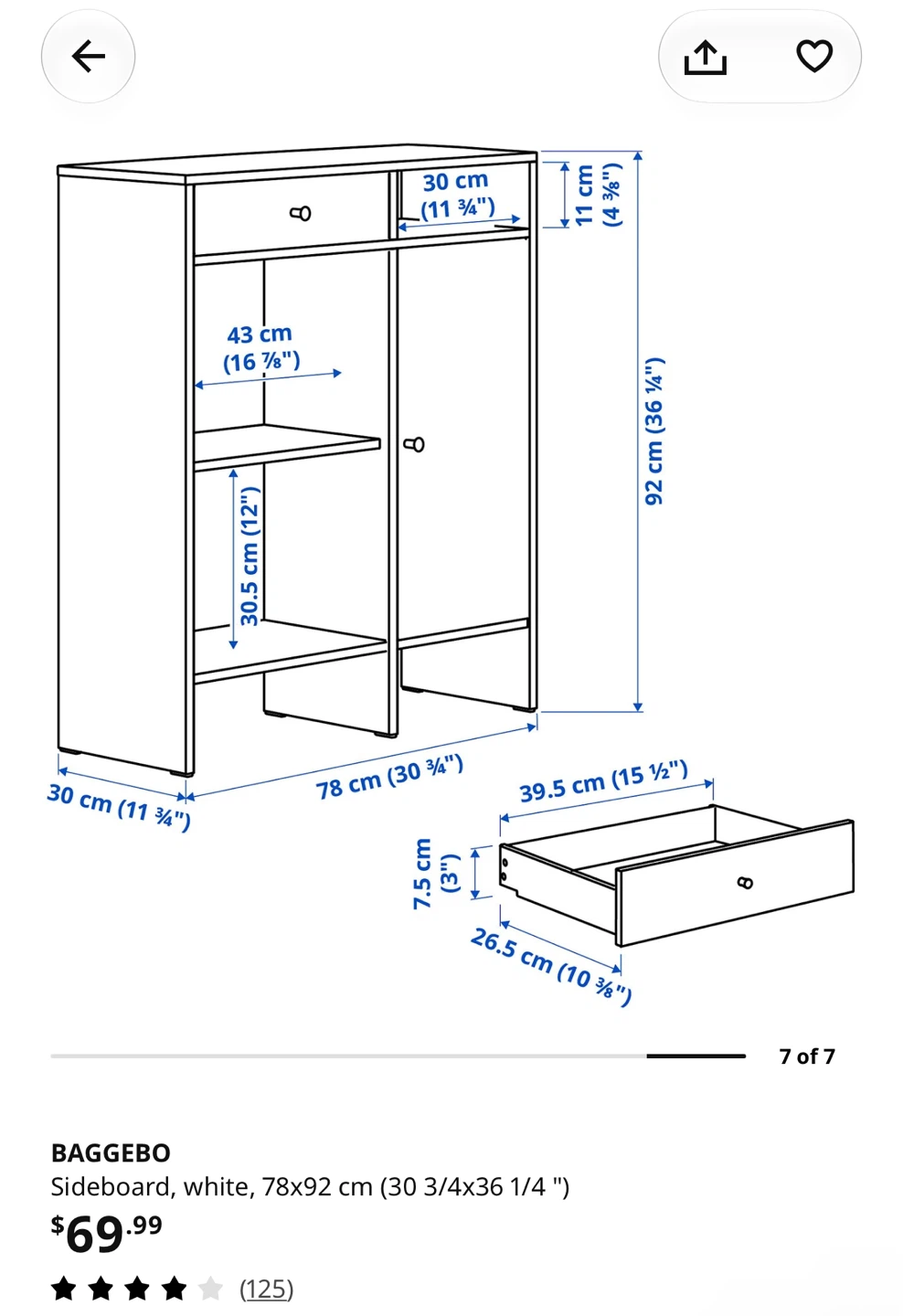 IKEA BAGGEBO White - photo 2