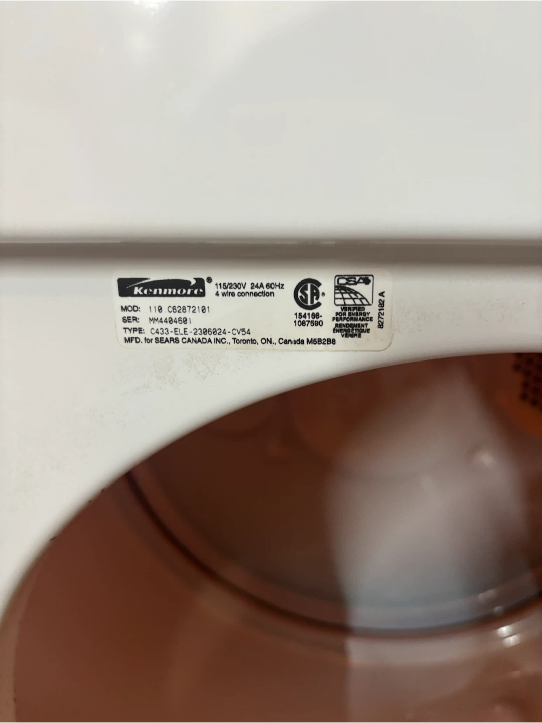 Kenmore 80 Series Electric Dryer - photo 5