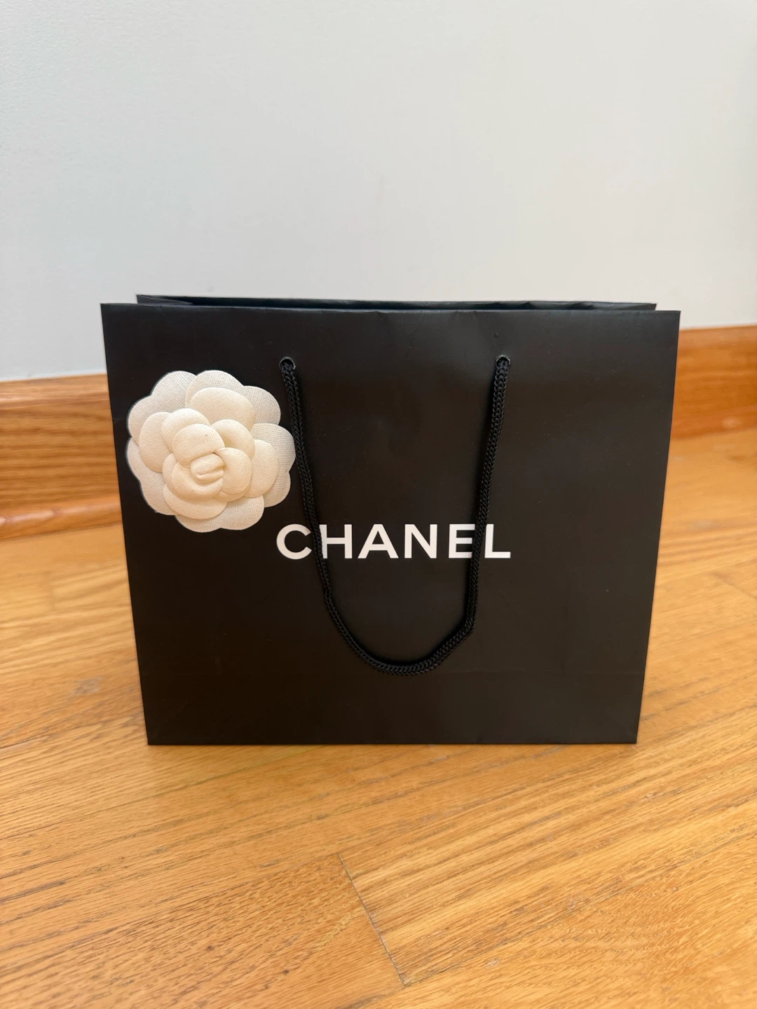 Authentic Chanel Shopping Bag With Camellia Flower