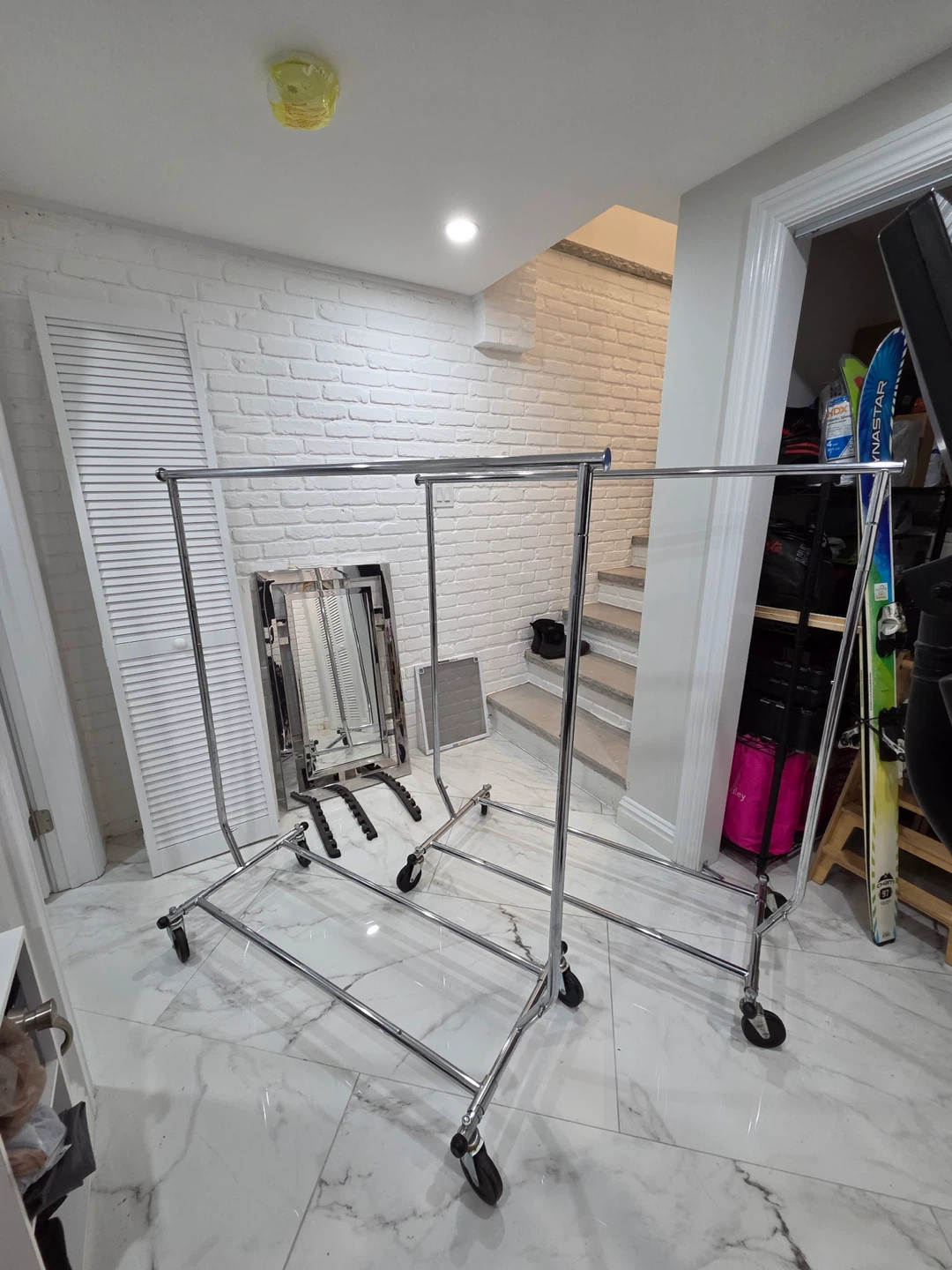 Chrome Rolling Clothing Rack - photo 2