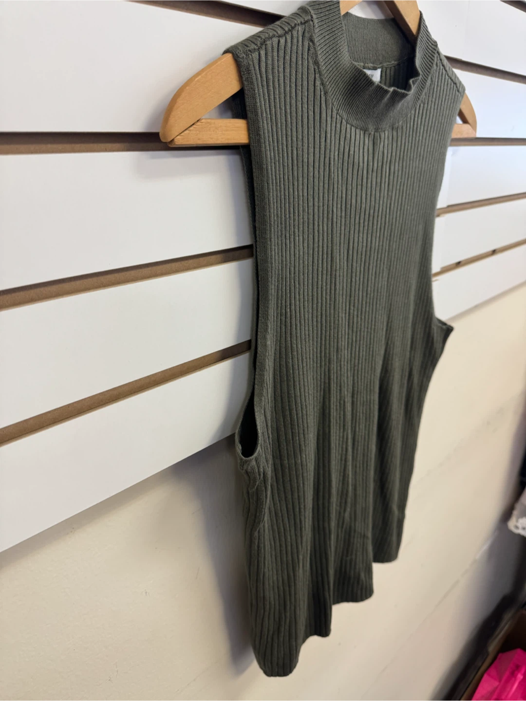 Bar III Olive Green Ribbed Mock Neck Tank Top XXL - photo 2