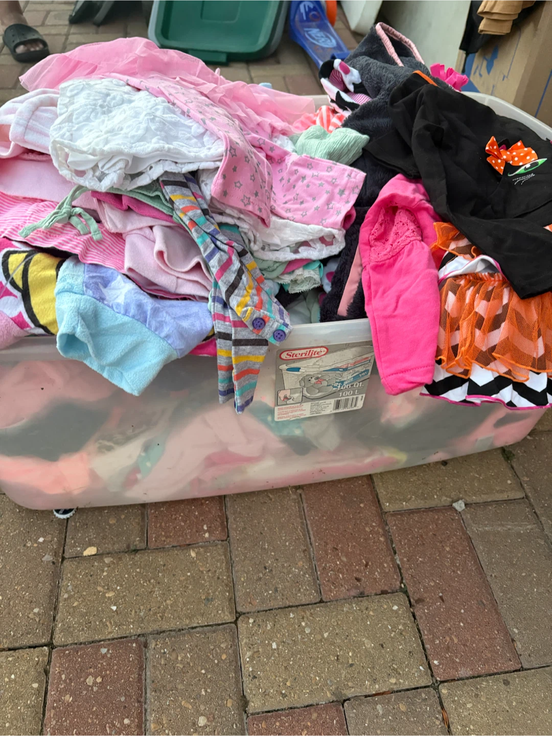 Toddler Girl Clothing Bundle in Storage Bin - photo 2