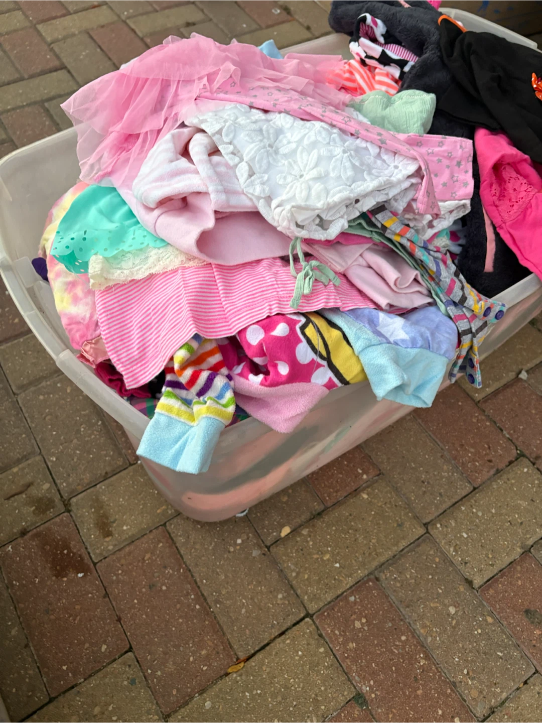 Toddler Girl Clothing Bundle in Storage Bin - photo 3