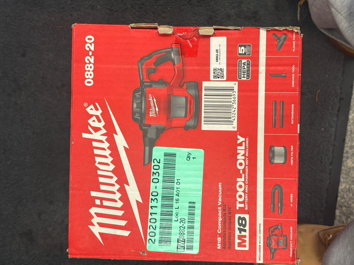 Milwaukee M18 Compact Vacuum 0882-20 - photo 2