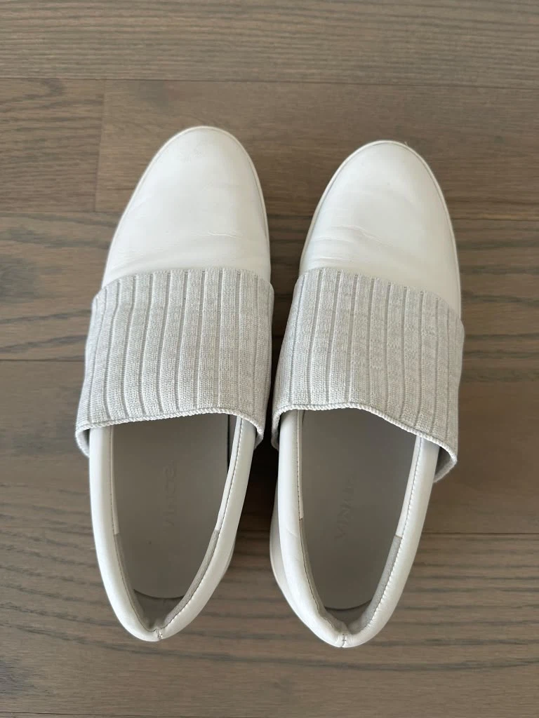 Vince White Slip-On Sneakers