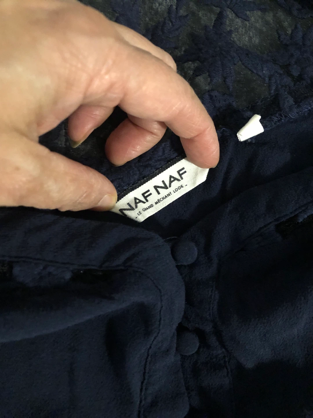 Navy blue full sleeve embroidered top 🆓 - photo 2