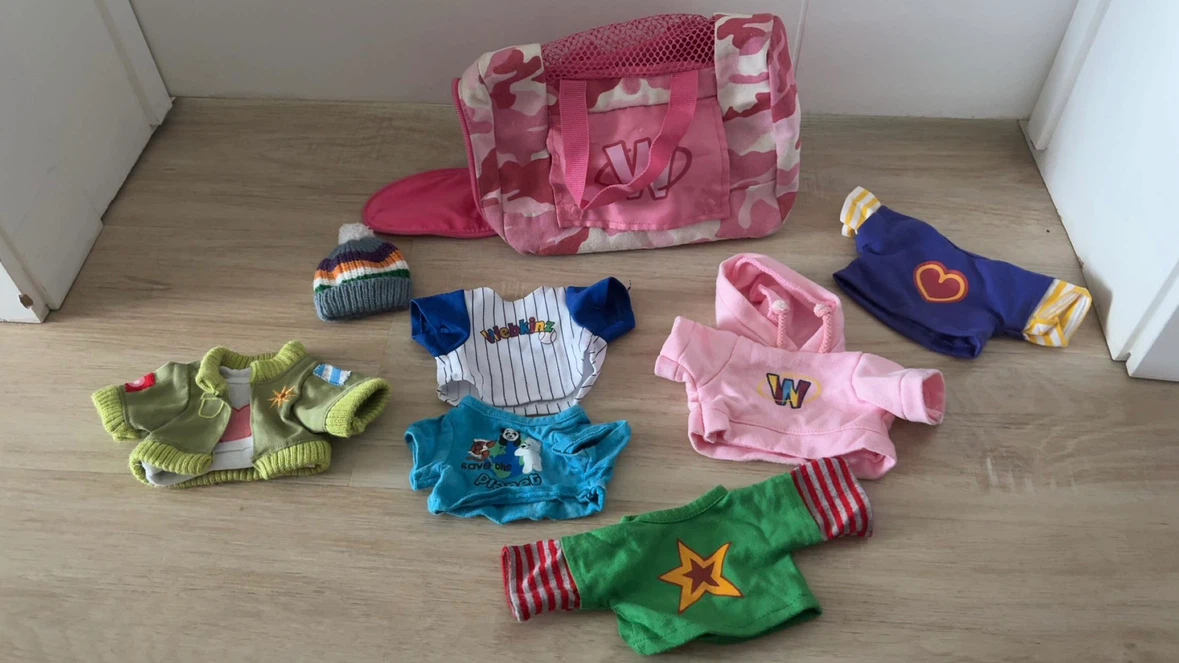 Webkinz 2000s Pet Carrier Bag and Clothes Lot