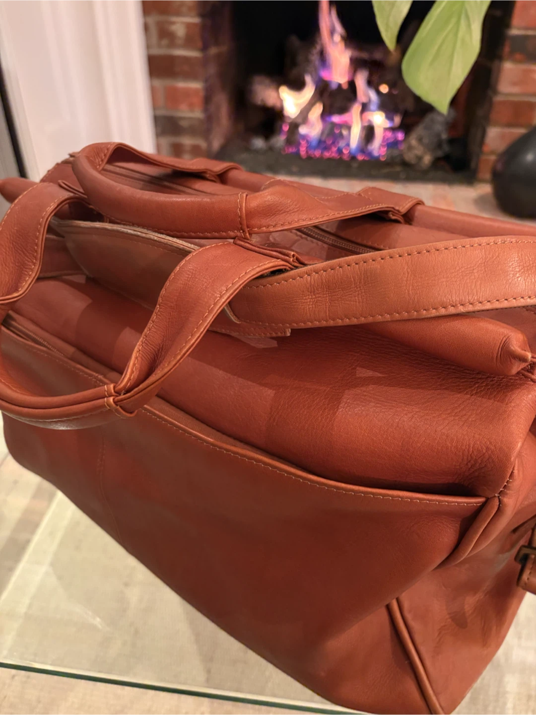 Leather Briefcase Messenger bag like new - photo 4