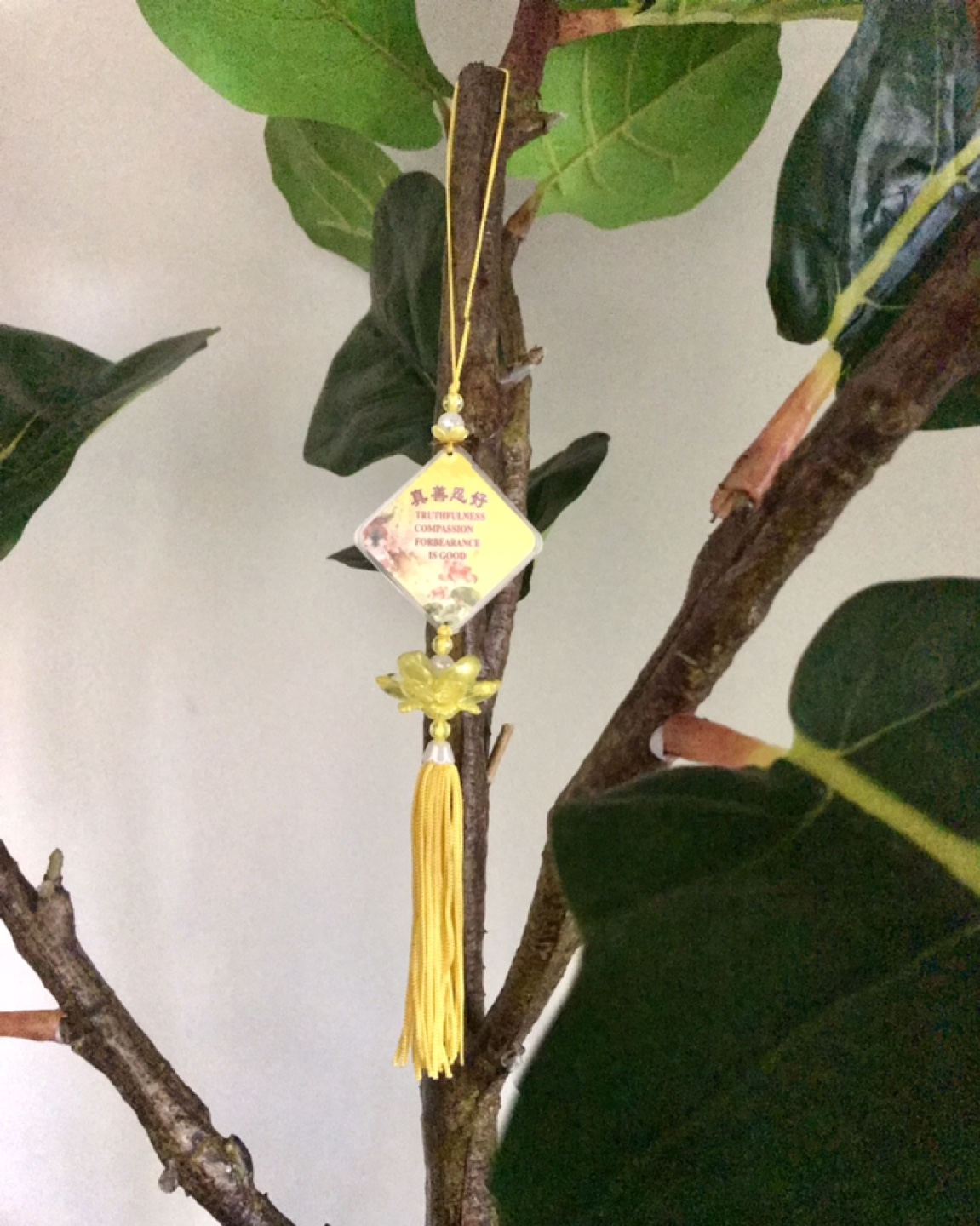 Pretty Charm/Ornament: “Truthfulness, Compassion, Forbearance”
