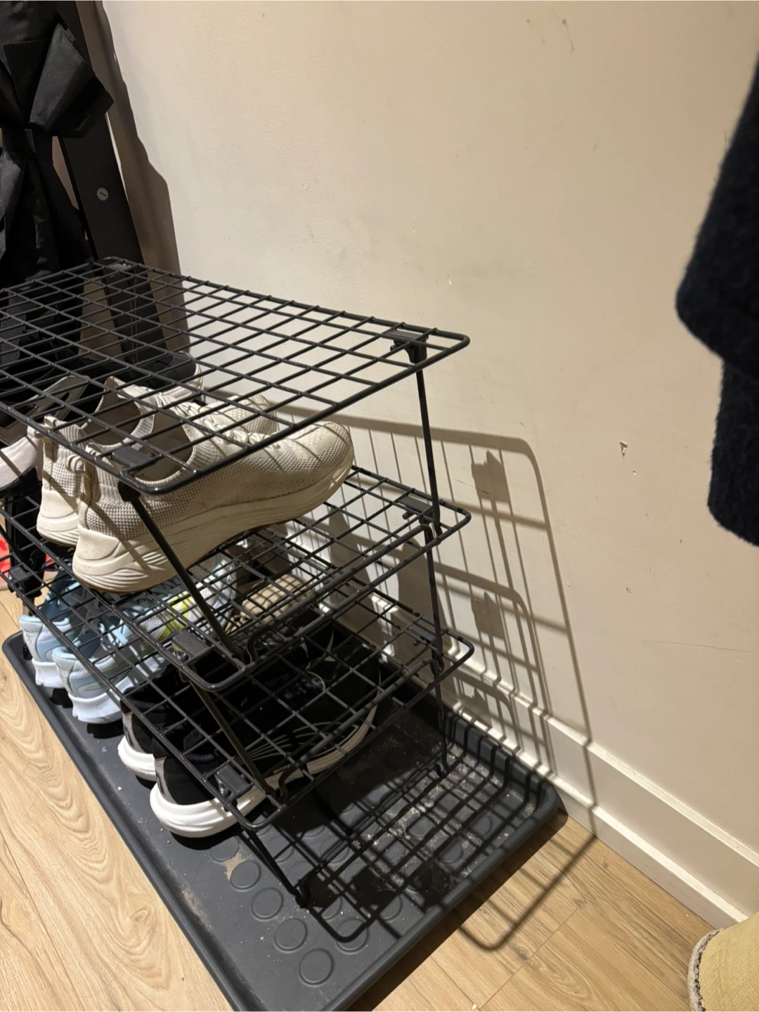 3-Tier IKEA Metal Shoe Rack + mat