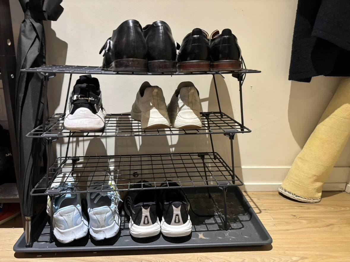 3-Tier IKEA Metal Shoe Rack + mat - photo 2