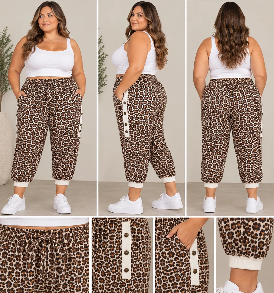 PLU+SH Leopard Print Joggers