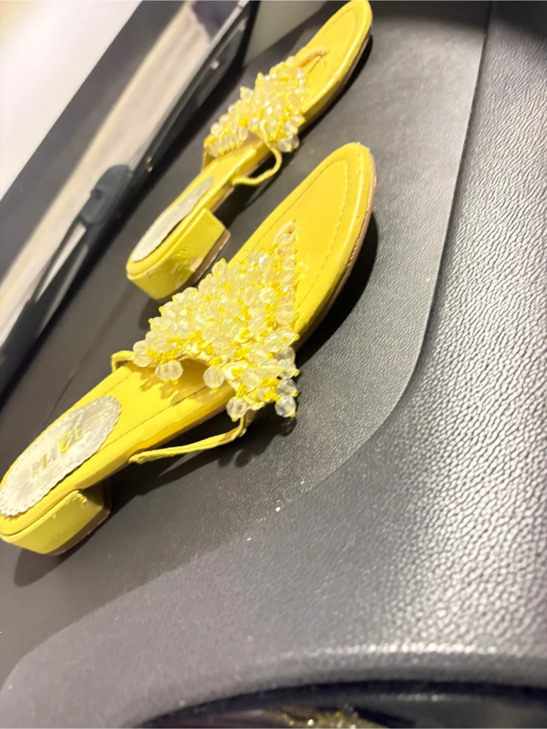 Yellow Beaded Sandals - photo 2