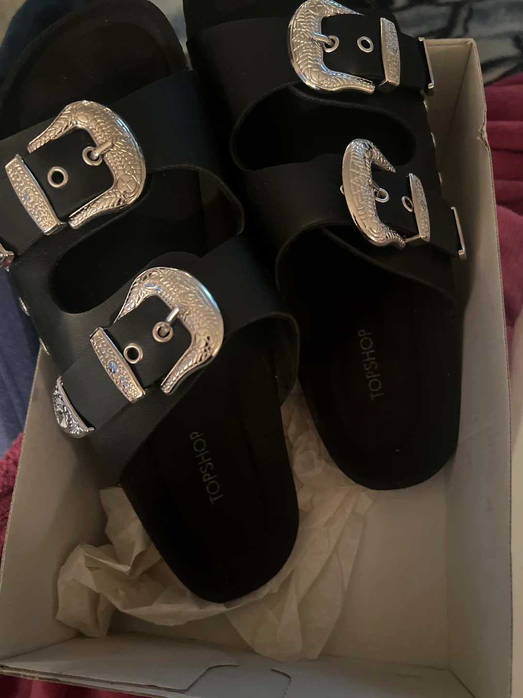 Topshop Falcon Buckle Sandals Black