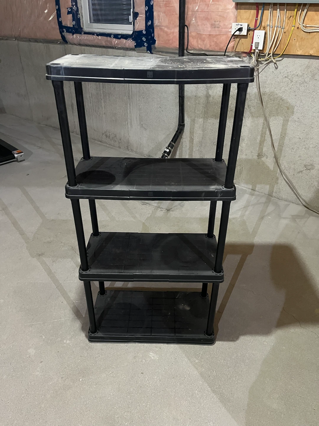 KIS 4-Tier Black Plastic Shelving Unit