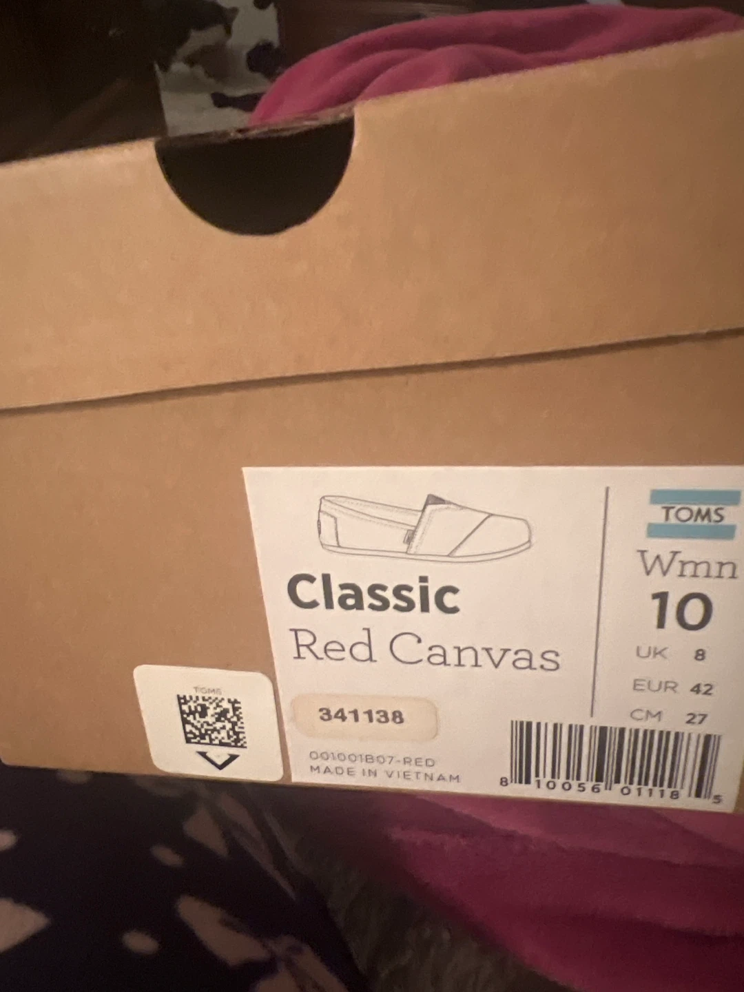 TOMS Classic Red Canvas Shoes