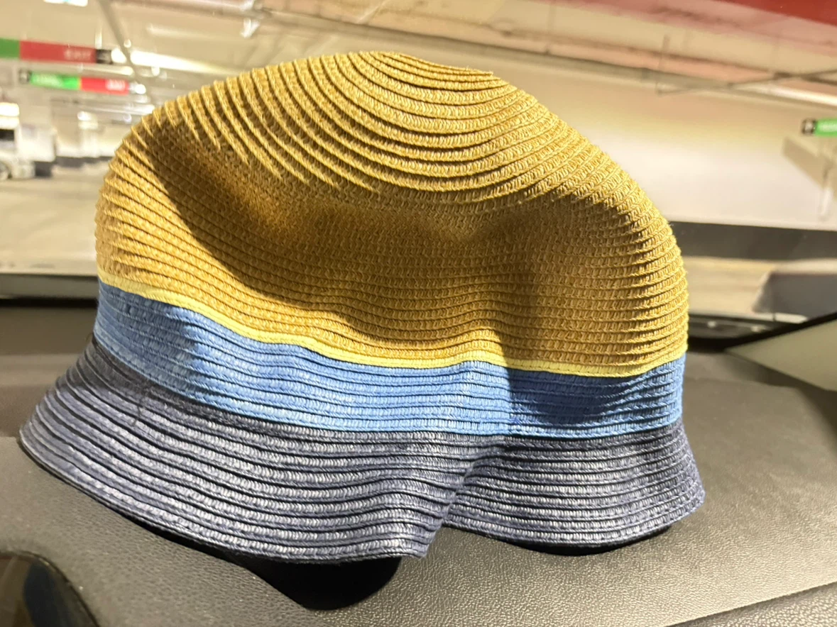 Striped Straw Bucket Hat