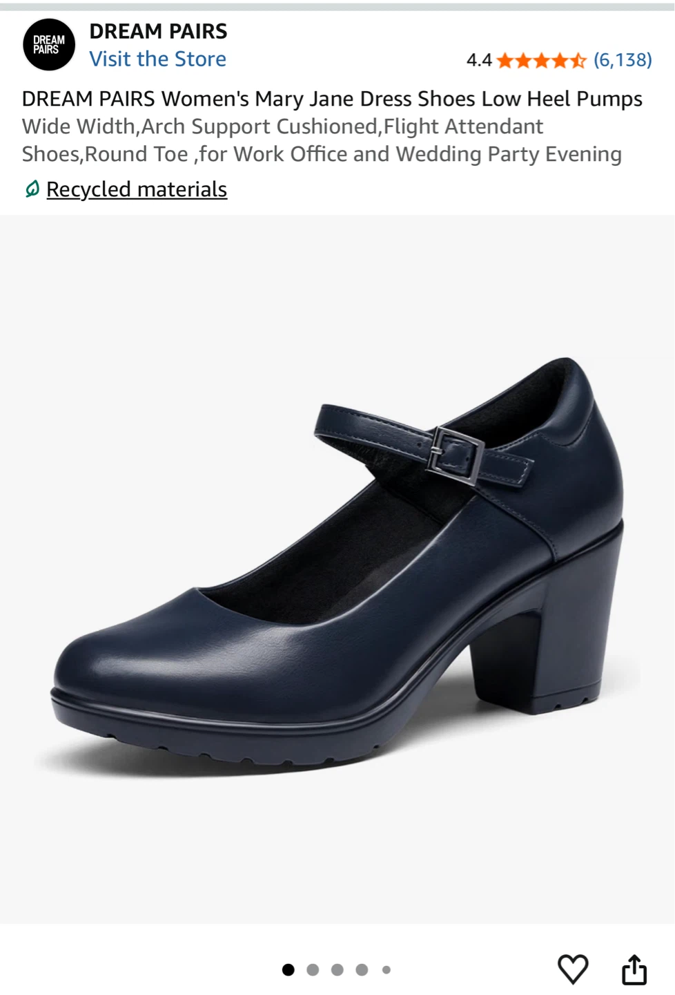 DREAM PAIRS Women's Mary Jane Dress Shoes Low Heel