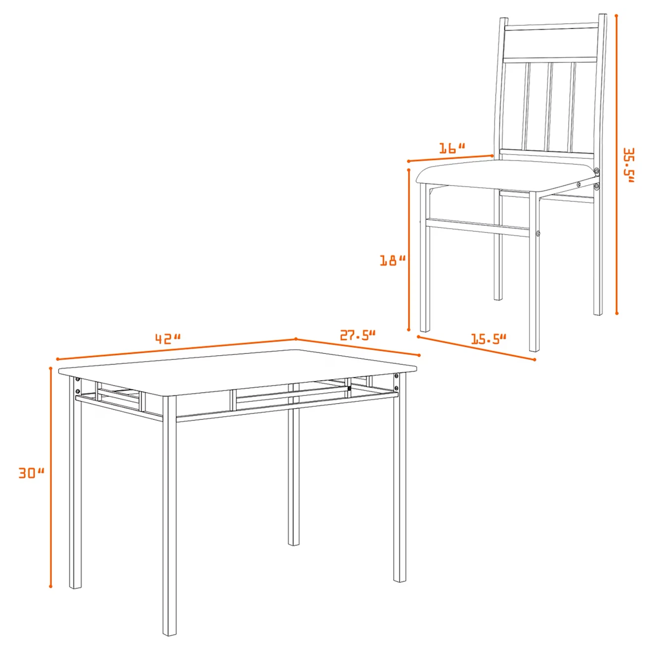 5-Piece Metal Dining Set - photo 3