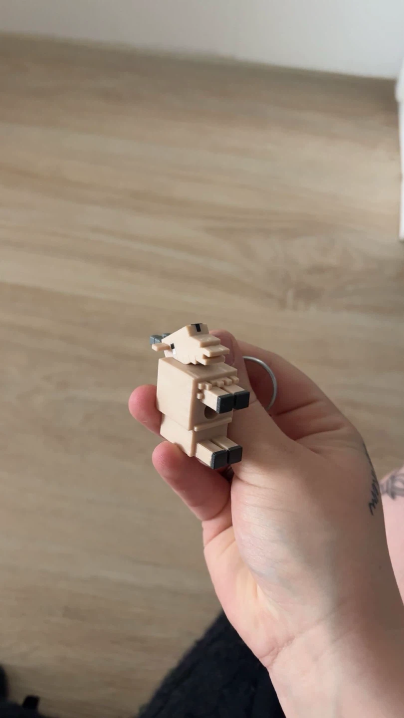 Modern Minecraft Goat Plastic Keychain - photo 2