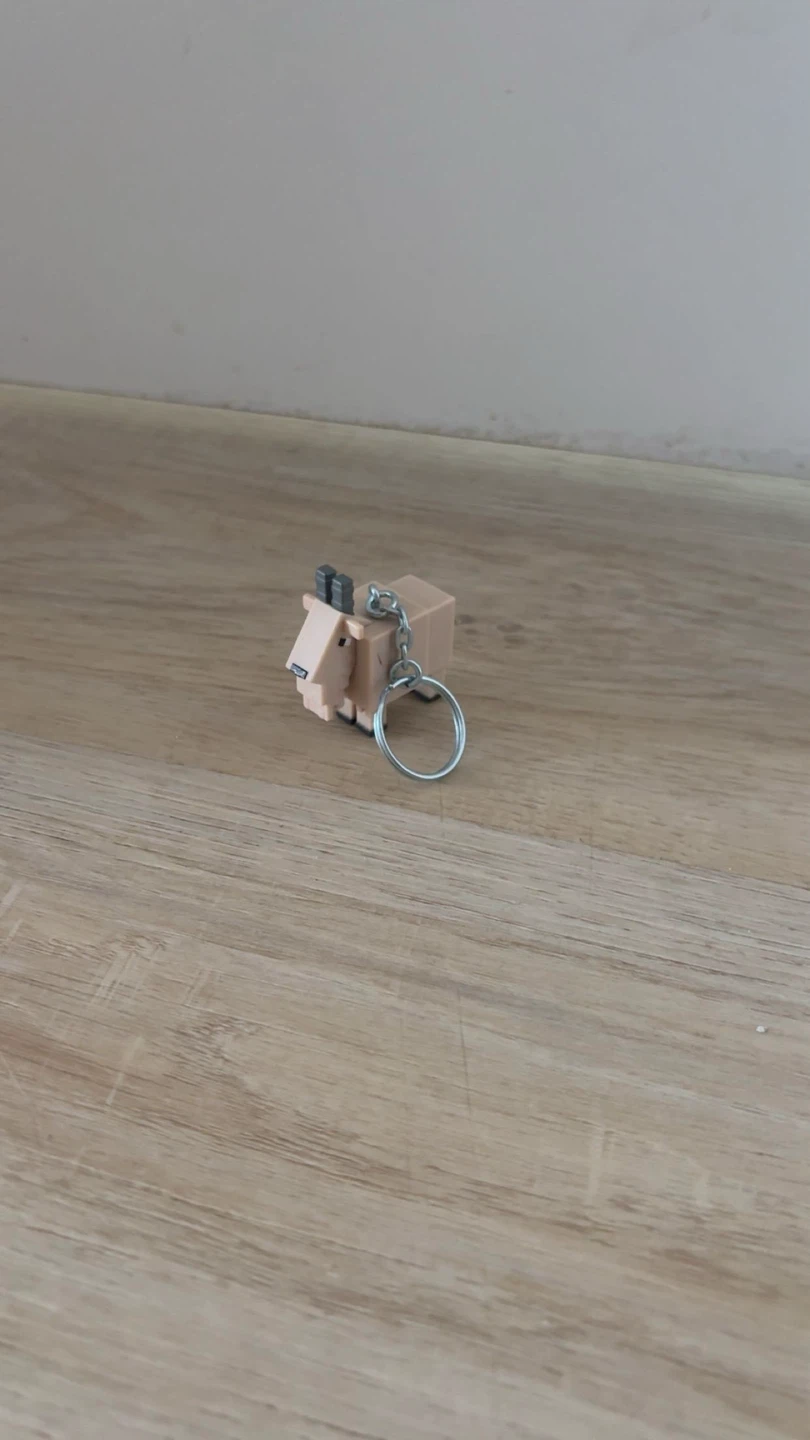 Modern Minecraft Goat Plastic Keychain - photo 3