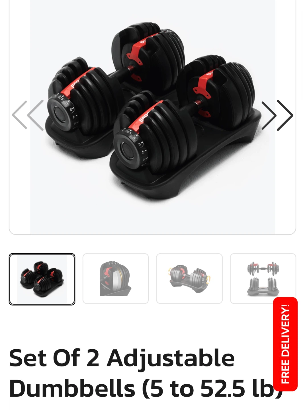 Adjustable Dumbbells (set of 2) 5-52.5 pounds