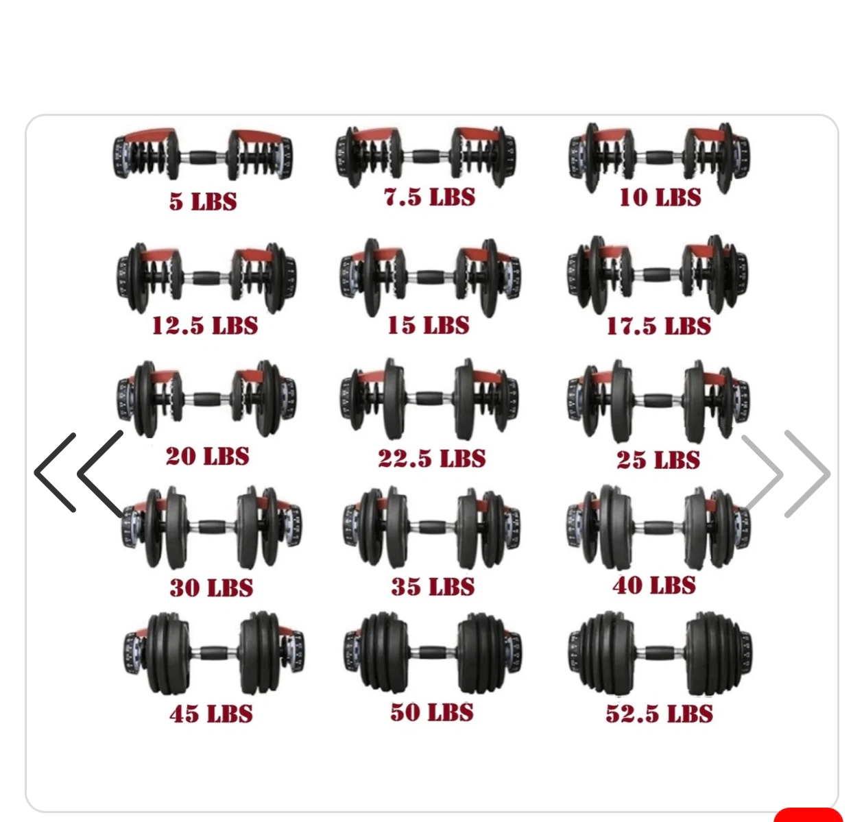 Adjustable Dumbbells (set of 2) 5-52.5 pounds - photo 2