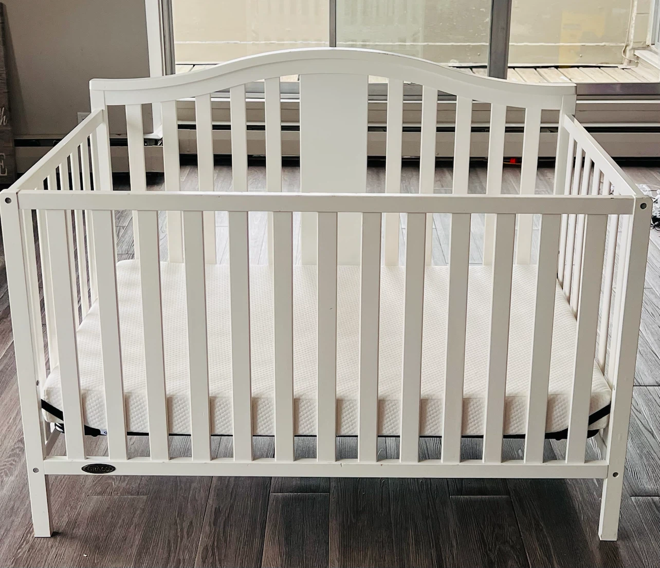 Graco 4-in-1 Convertible Baby Crib + Mattress Included (White)