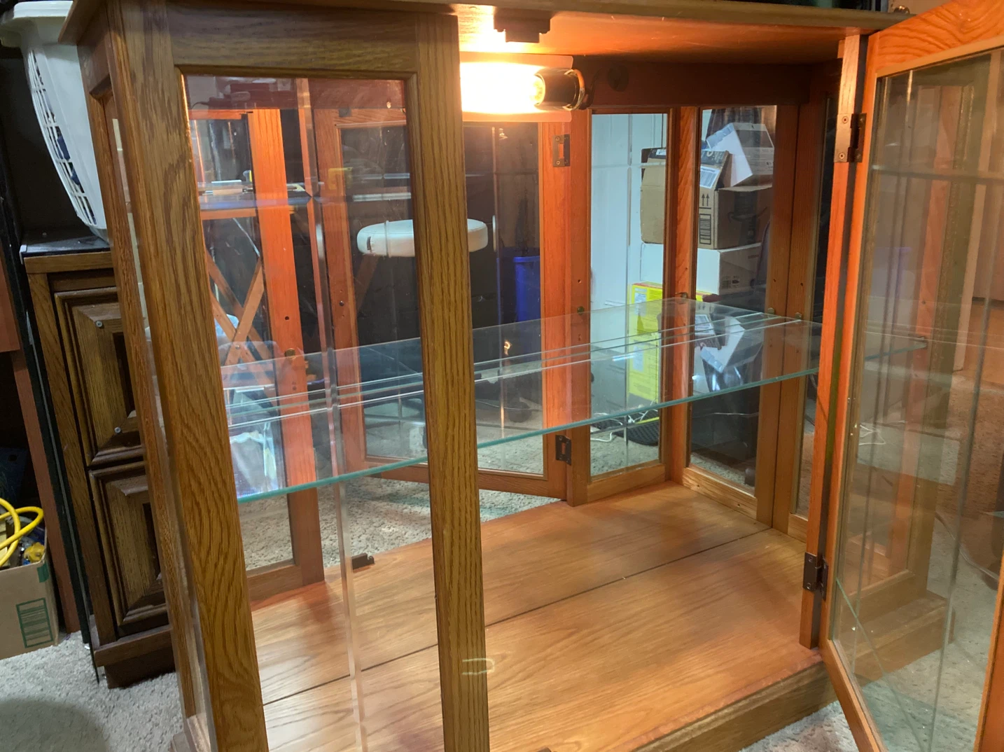 Oak Display Cabinet with Internal Lighting - photo 2