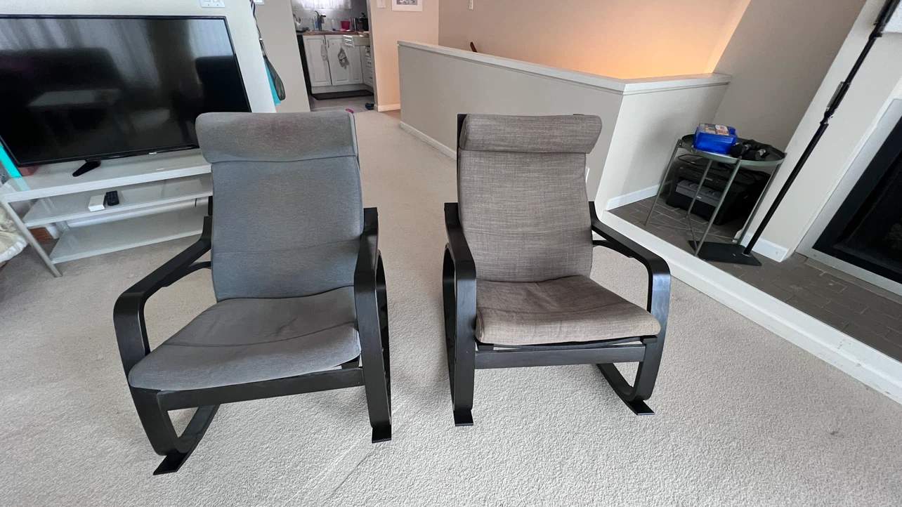 Two IKEA Poang Rocking Chairs