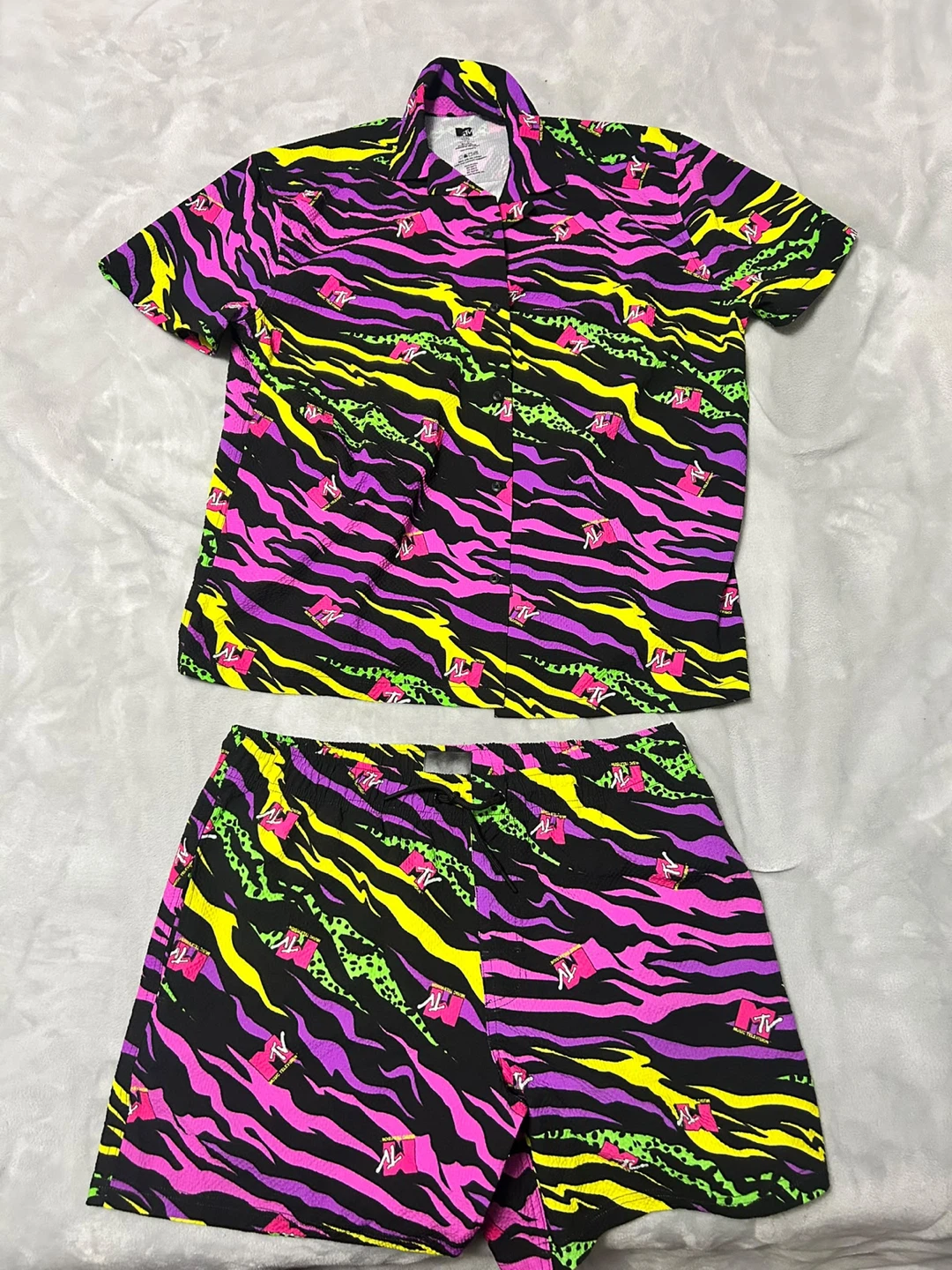 Point Zero MTV Neon Print Matching Set