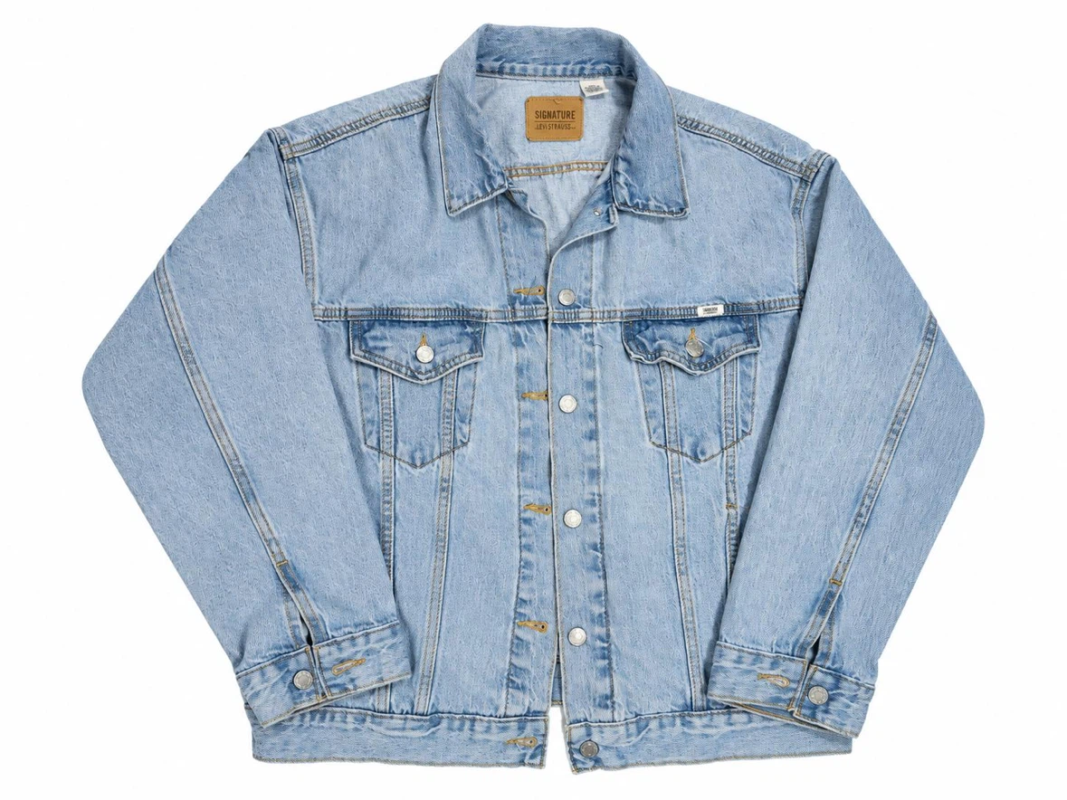 Levi's Signature Trucker Jacket Blue Denim Size XL Like New