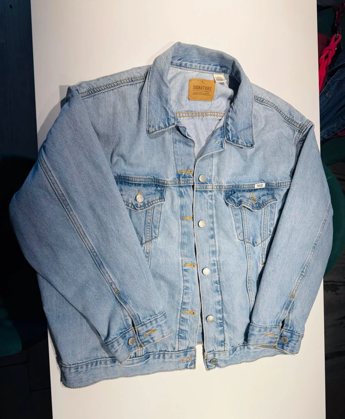 Levi's Signature Trucker Jacket Blue Denim Size XL Like New - photo 4
