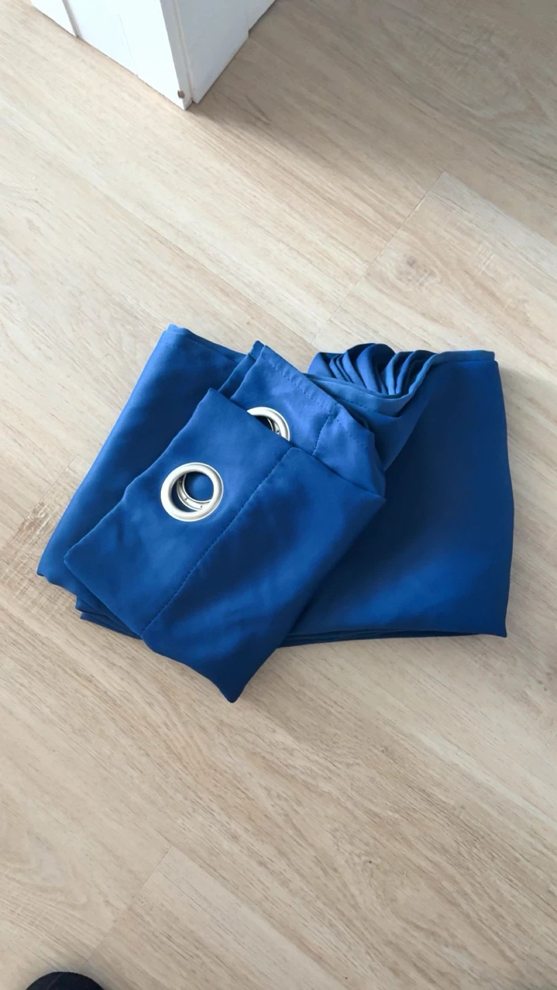 Modern Blue Grommet Window Curtain