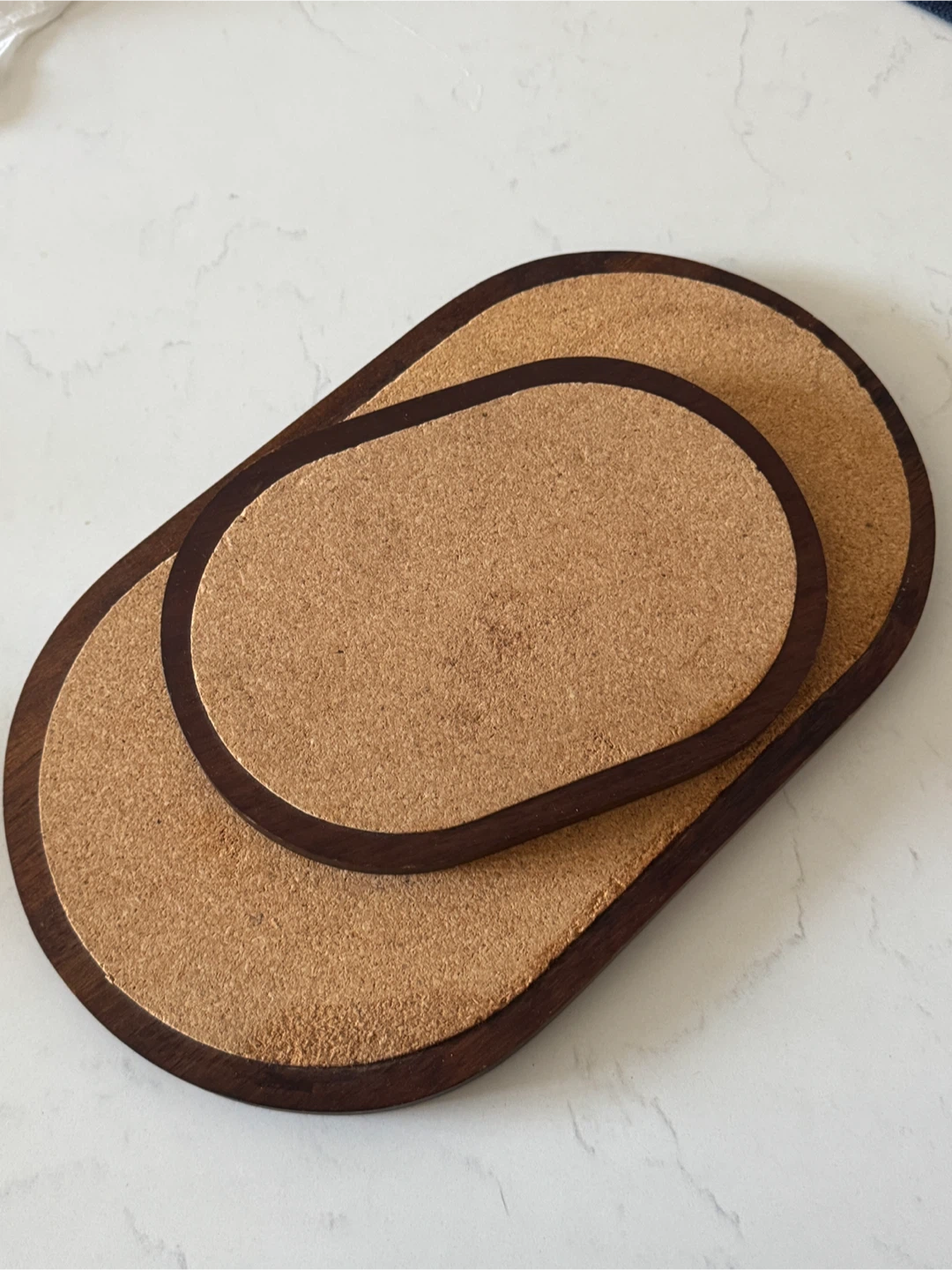 Vintage wood tray/trivet(set of 2)