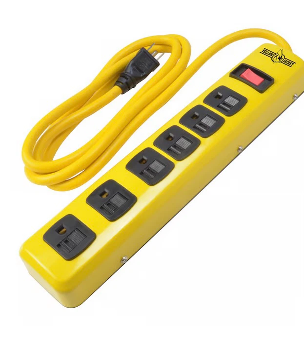 Yellow Jacket 15ft 6-Outlet Metal Surge Protector Power Strip
