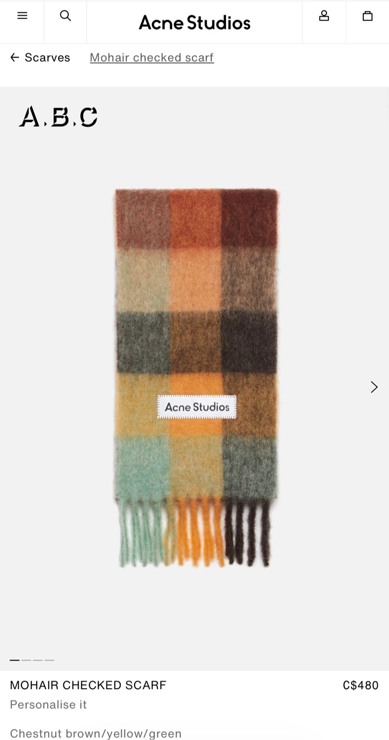 Acne Studios Mohair Checked Scarf - photo 3