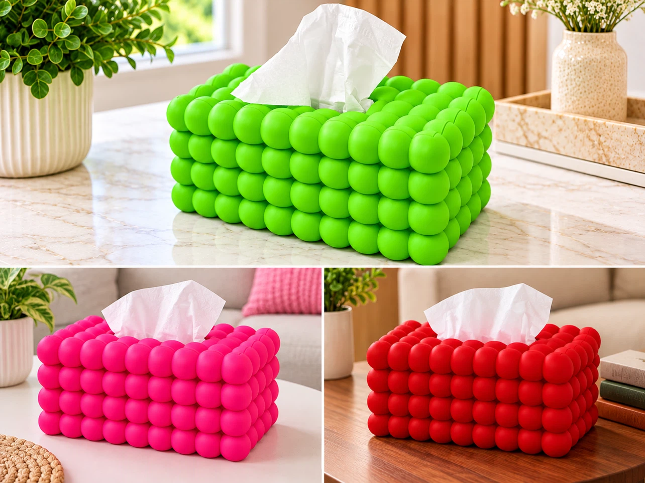 3D Printed Bubble Style Tissue Box Cover - photo 3