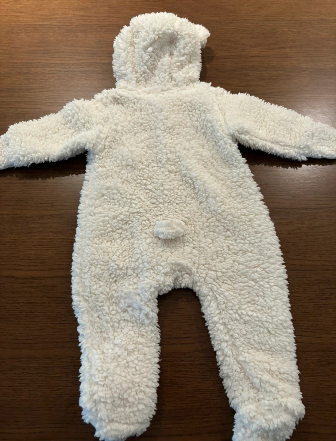 White Fleece Baby Bear Bunting - photo 2
