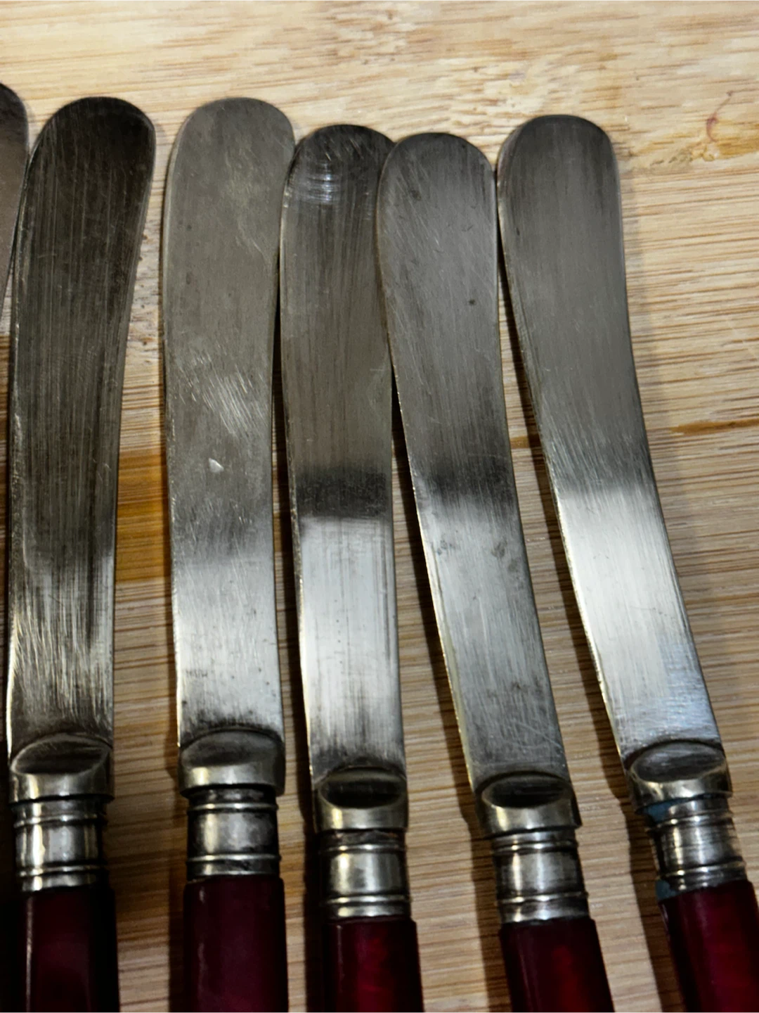 Vintage epns celluloid handle fruit/ butter knives - photo 4