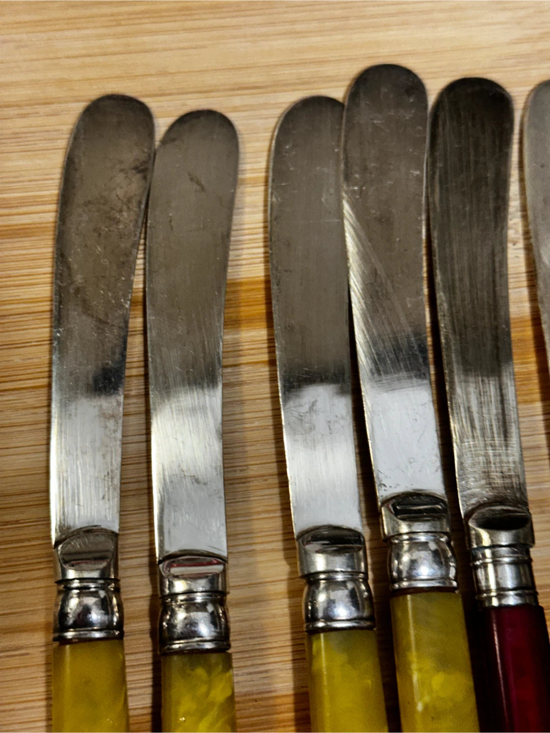 Vintage epns celluloid handle fruit/ butter knives - photo 5