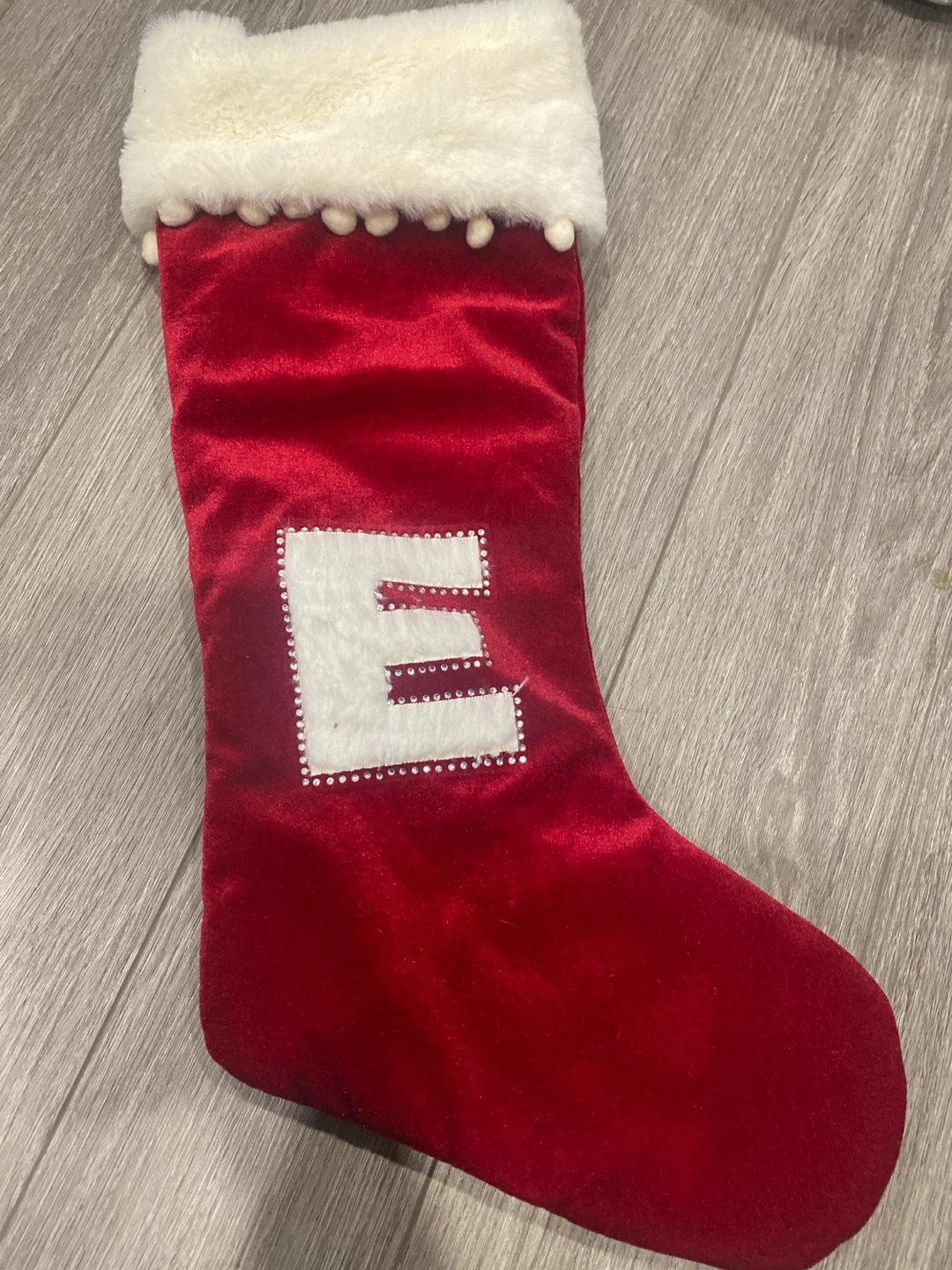 Red Christmas Stocking Initial E